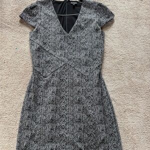 Express Monochrome V-Neck Dress